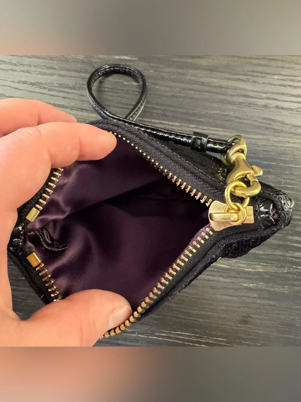 Coach Black Sequin Wristlet